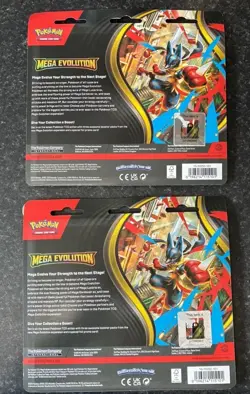 2x Pokemon TCG Mega Evolution 3-Pack Blister Packs. Brand New & Sealed UK - Image 2