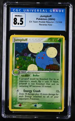 2004 Pokemon Ex Team Rocket Returns Jumpluff Reverse Foil cgc 8.5 - Image 1