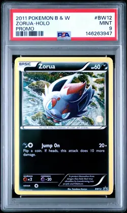2011 POKEMON BLACK & WHITE PROMO BW12 ZORUA-HOLO PSA 9 - Image 1