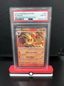 Pokemon SVP en Flareon 2025 Pre-Poster Collection 167 PSA 8 - Image 1