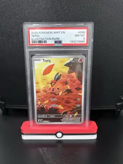 Pokemon 2025 WHT En-White Flare Illustration Rare #096 Tepig PSA 8 - Image 1