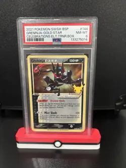 2021 Pokemon SWSH Celebrations Greninja Gold Star BSP #144 PSA 8 - Image 1