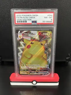 2020 Pokemon SWSH Vivid-Voltage Pikachu VMAX FA #44 PSA 8 Near Mint-Mint - Image 1