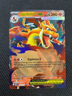 Pokemon Mega Charizard Y EX Full Art Promo Mega Evolution 030 360 HP - Image 1