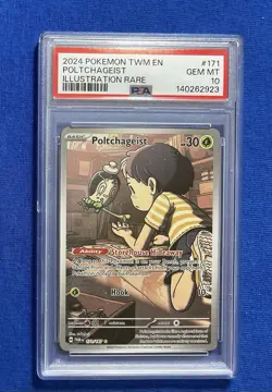 2024 POKEMON TWM EN-TWILIGHT MASQUERADE ILLUSTRATION RARE POLTCHAGEIST PSA 10 - Image 1