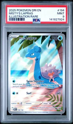 2025 Pokemon Destined Rivals Misty’s Lapras 194/182 illustration Rare PSA 9 Mint - Image 2