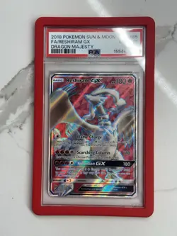 PSA 10 RESHIRAM GX 65 DRAGON MAJESTY FULL ART SUN & MOON POKEMON GEM MINT - Image 1