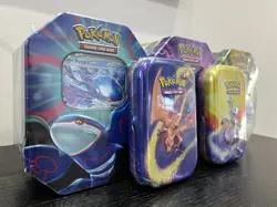 Pokemon Sealed Tin Bundle Kanto Azure Kyogre Dialga Raikou Mewtwo Charizard Mini - Image 2