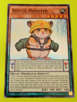 Yu-Gi-Oh Rescue Hamster 1st Edition Super Rare PEVO-EN028 Nm - Image 1