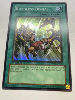 Yugioh Ruthless Denial Super Rare 1st Edition DP04-EN024 HP - Image 1