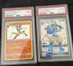 Pokemon Lot Of Two Hidden Fates Lucario PSA Graded Cards - Image 1