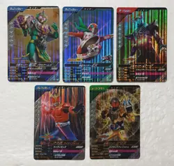 Lot of 5 Japanese Kamen Rider Battle: GANBA LEGENDS Super Rare Card Set - Image 1