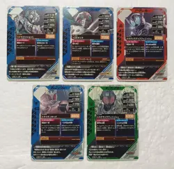 Lot of 5 Japanese Kamen Rider Battle: GANBA LEGENDS Super Rare Card Set - Image 2