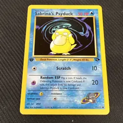 Pokemon TCG Cards 1st Edition Sabrina's Psyduck 99/132 Gym Challenge NM SP4 - Image 1