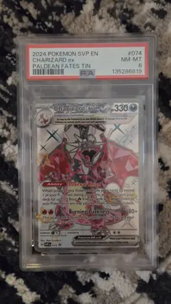 Charizard Ex Paldean Fates Promo 074 PSA 8 Pokemon TCG NM - Image 1