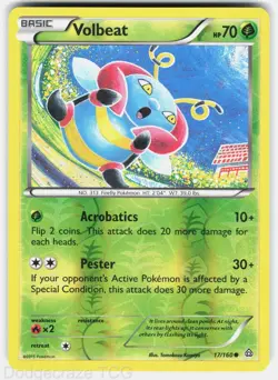 Volbeat 17/160 Common Primal Clash Pokemon Reverse Holo NM - Image 1