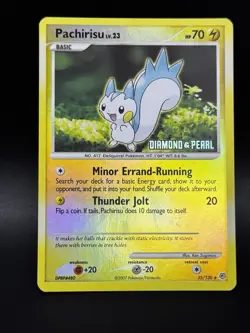Pokemon TCG Pachirisu 35/130 Diamond & Pearl Reverse Holo Stamp Rare MP - Image 1