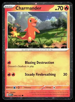 Charmander 004/165 151 Common Cosmo Holo Pokemon - Image 1