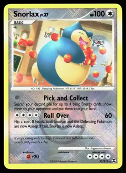 Snorlax 33/111 Rising Rivals Rare cross-hatch promo Pokemon - Image 1