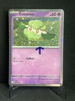Pokemon Cottonee 018 Phantasmal Flames Black Star Promo Cosmos Holo Swirl 🌀 - Image 1