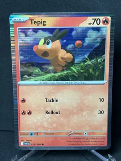 Pokemon Black Bolt White Flare 011/086 Tepig Foil Holo Poster Collection Promo - Image 1
