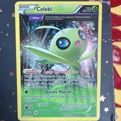 Pokemon TCG Celebi XY 93 Holo Black Star Promo 70 HP 2015 Θ Stop Ability - Image 1