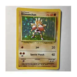 Pokemon TCG Hitmonchan Base Set Holo Rare 7/102 70 HP 1999 English WOTC - Image 1
