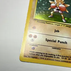 Pokemon TCG Hitmonchan Base Set Holo Rare 7/102 70 HP 1999 English WOTC - Image 2