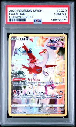 2023 Pokemon Latias SWSH Crown Zenith Full Art GG20/GG70 PSA 10 - Image 1
