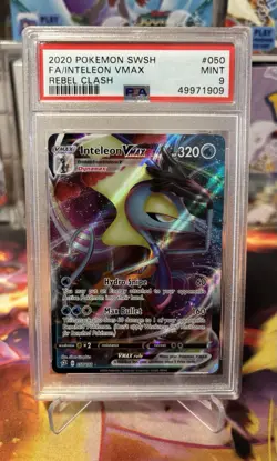 PSA 9 Inteleon Sword & Shield 2020 Rebel Clash Full Art VMAX 050/192 Pokemon TCG - Image 1