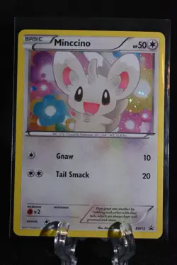 2011 Pokemon Black & White Promo #BW13 Minccino, Cosmos Holo Promo - MP - Image 1