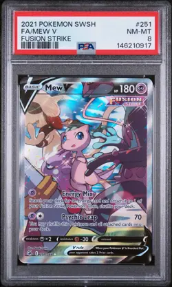 2021 POKEMON SWORD & SHIELD FUSION STRIKE #251 FULL ART/MEW V PSA 8 - Image 1