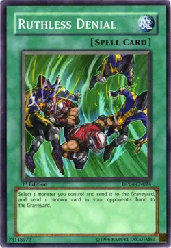 Yugioh Ruthless Denial 1st Edition Super Rare DP04-EN024 LP - Image 1
