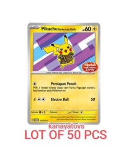 Lot of 50 Pokemon Indonesia Exclusive Pikachu Berkemeja Batik XATU 154/SV-P - Image 2