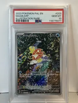2023 POKEMON PAL EN-PALDEA EVOLVED ILLUSTRATION RARE #203 MAGIKARP PSA 10 - Image 1