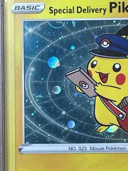 Special Delivery Pikachu 2020 Pokemon Center Canada #074 Holo PSA 10 Cool Swirl - Image 4