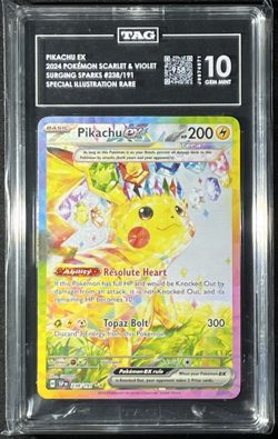 Pokemon Pikachu ex Surging Sparks Special Illustration Rare #238 TAG 10 Gem Mint - Image 1