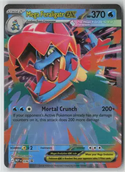 Pokemon Mega Feraligatr ex #036 ME: Mega Evolution Promo Near Mint or Better - Image 1