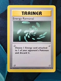 Energy Removal Trainer 92/102 Shadowless Base Set Common Vintage 1999 Pokemon LP - Image 1