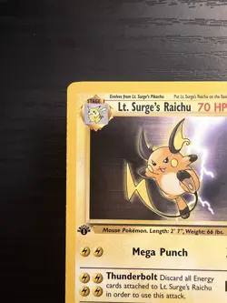 2000 Pokemon TCG Gym Heroes 1st Edition Lt. Surge's Raichu #28/132 NM/LP - Image 3