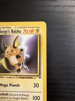 2000 Pokemon TCG Gym Heroes 1st Edition Lt. Surge's Raichu #28/132 NM/LP - Image 4