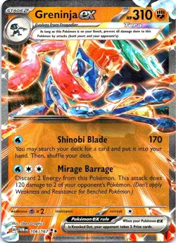 Greninja ex 106/167 Double Rare Twilight Masquerade Pokemon Holo Near Mint - Image 1