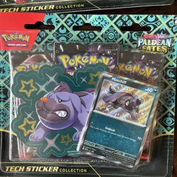 Pokemon Paldean Fates Tech Sticker Collection Fidough & Maschiff Lot of 2 Sealed - Image 3