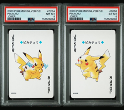 2000 POKEMON SILVER VERSION PLAYING CARDS JOKER #025A #025B PIKACHU PSA set - Image 1