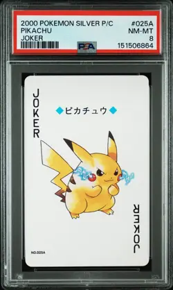 2000 POKEMON SILVER VERSION PLAYING CARDS JOKER #025A #025B PIKACHU PSA set - Image 4