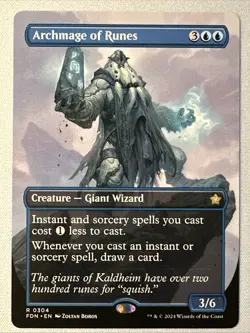 MTG / Archmage of Runes / FDN / #304 / Regular (Borderless) / Rare / NM - Image 1