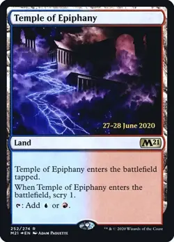 2x Temple of Epiphany - Foil Prerelease Promo Core Set 2021 LP MTG - Image 1