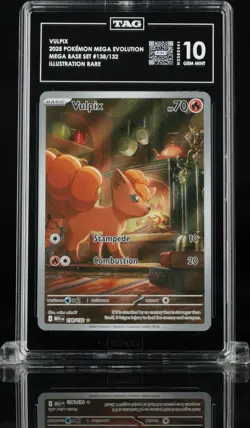 Pokemon Vulpix Mega Base Set 138/132 Illustration Rare TAG 10 English - Image 1