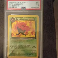 Pokemon TCG Dark Vileplume Team Rocket 1st Edition Rare #30/82 2000 PSA 7 - Image 1