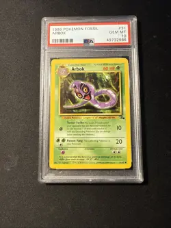 1999 Pokemon Fossil Arbok Common #31 Psa10 - Image 1